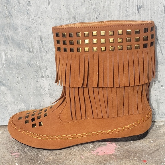 Tan fringe booties - Picture 2 of 2